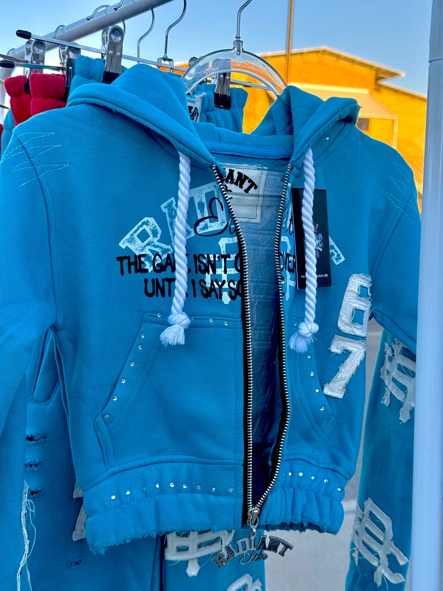 Radiant Game Crop Hoodie Ocean Ice Set