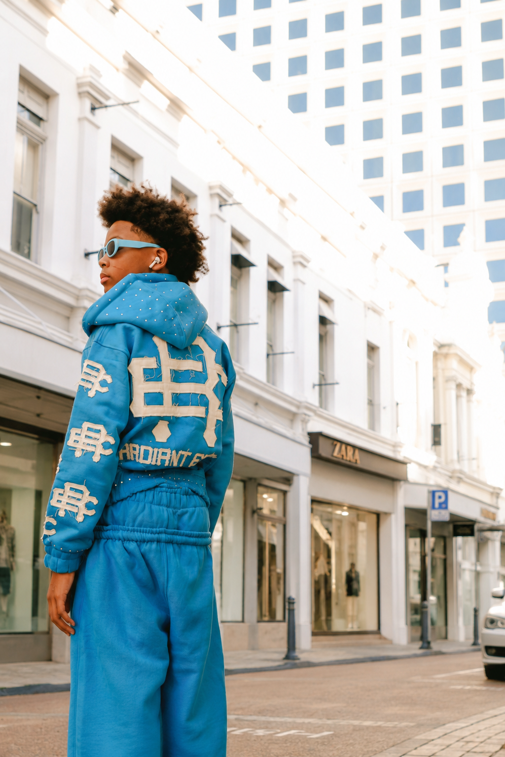 Radiant Game Crop Hoodie Ocean Ice Set