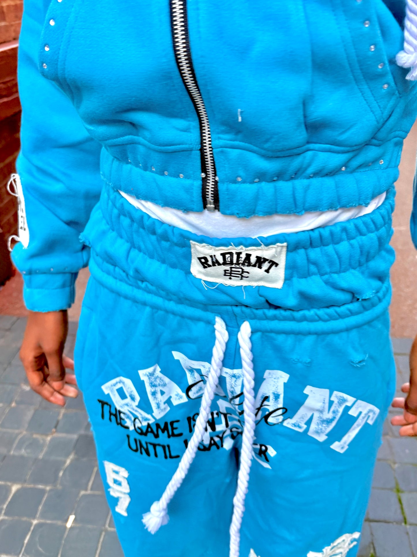 Radiant Game Crop Hoodie Ocean Ice Set