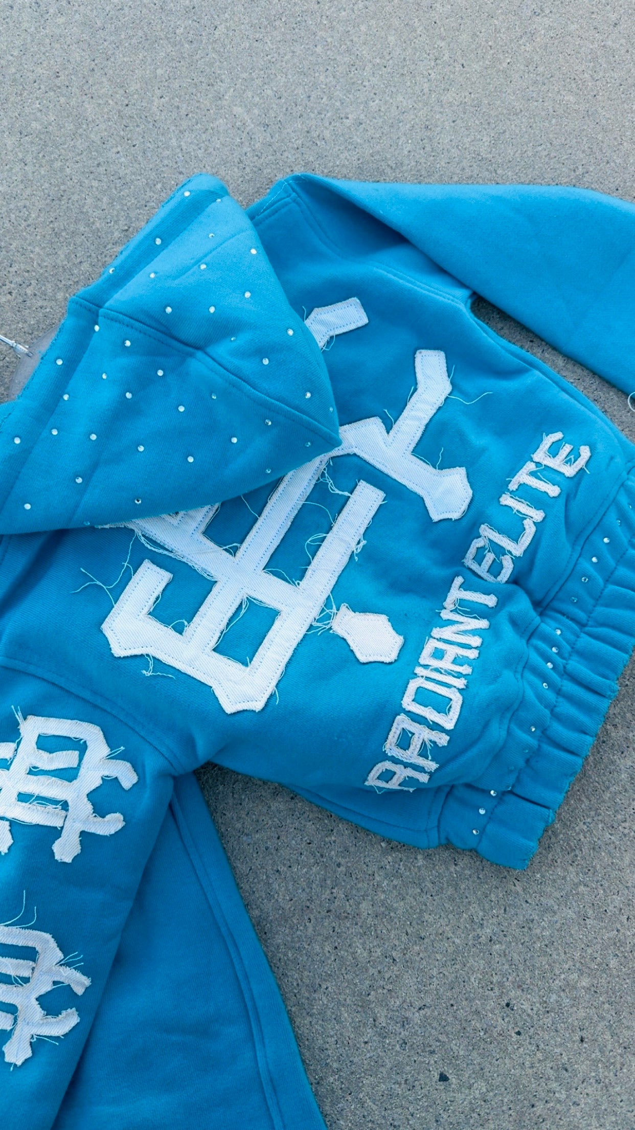 Radiant Game Crop Hoodie Ocean Ice Set
